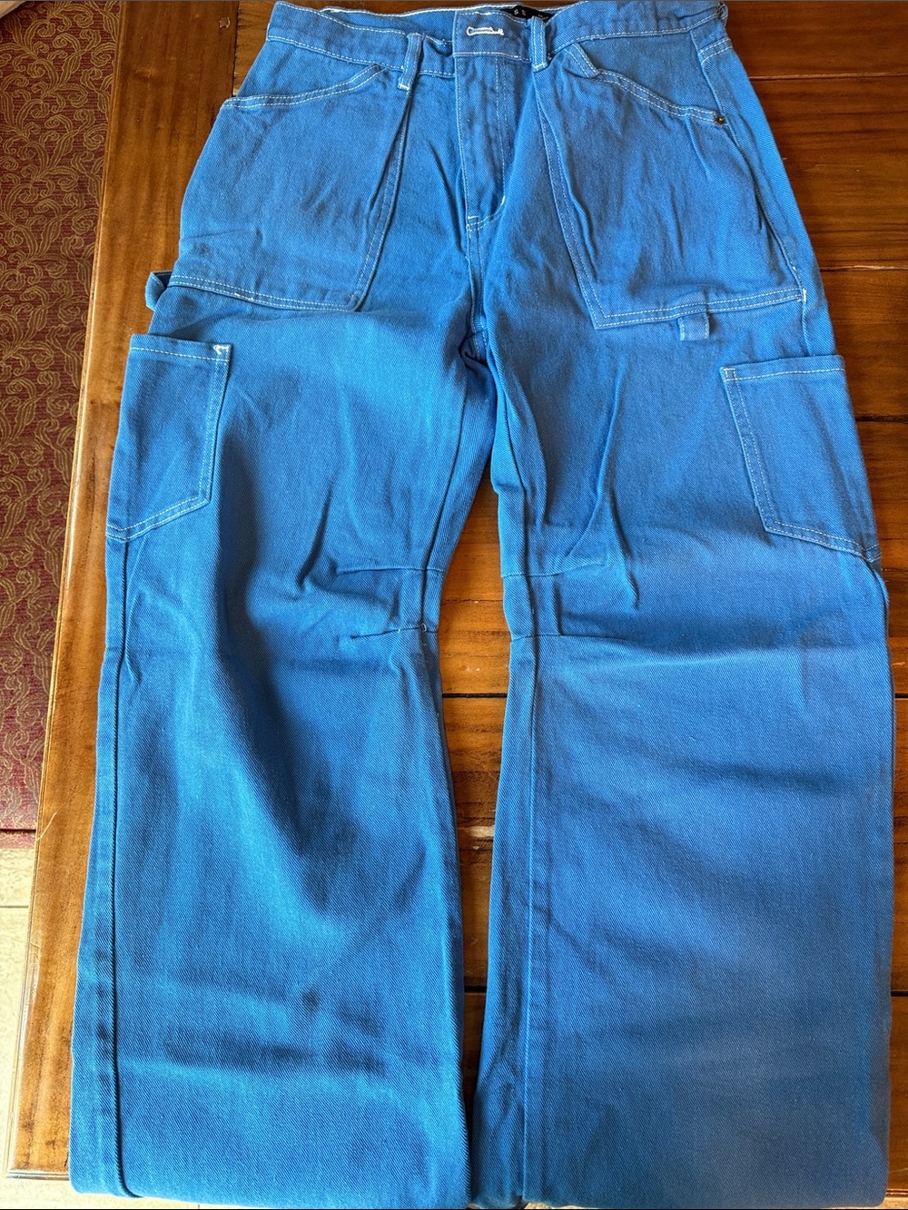 Miami Vice Low Rise Carpenter Jean by Lioness. Bright Blue.